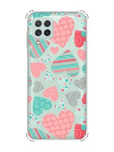 Чохол із потовщеними кутами на Samsung Galaxy A22 5G / A22s 5G :: Різнокольорові сердечка (принт 334)