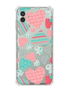 Чохол з потовщеними кутами на Samsung Galaxy M13 5G :: Різнокольорові сердечка (принт 334)