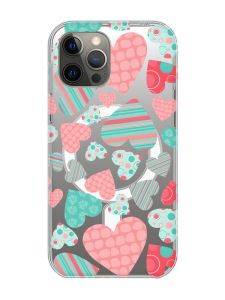 Магнітний чохол на iPhone 12 Pro Max із підтримкою MagSafe :: Різнокольорові сердечка (принт 334)
