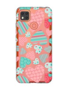 Прозорий чохол для Xiaomi Redmi 9C/10A :: Різнокольорові сердечка (принт 334)