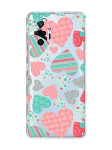 Прозорий чохол для Xiaomi Redmi Note 10 Pro/10 Pro Max :: Різнокольорові сердечка (принт 334)