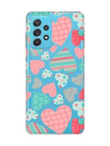 Прозорий чохол на Samsung Galaxy A52 :: Різнокольорові сердечка (принт 334)