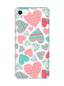 Чохол з потовщеними кутами на iPhone 7/ 7s/ 8/ 8s :: Різнокольорові сердечка (принт 334)
