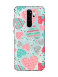 Прозорий чохол на Xiaomi Redmi Note 8 Pro :: Різнокольорові сердечка (принт 334)