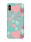 Матовий бірюзовий чохол на iPhone XS MAX :: Різнокольорові сердечка (принт 334)