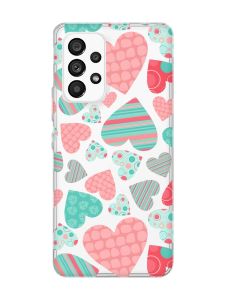 Прозорий чохол на Samsung Galaxy A53  :: Різнокольорові сердечка (принт 334)