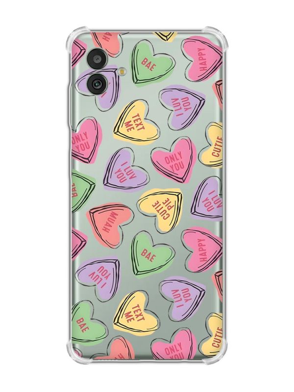 Чохол з потовщеними кутами на Samsung Galaxy M13 5G :: Сердечка з текстом (принт 333)