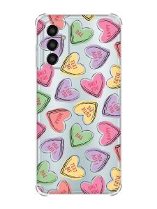 Чохол із потовщеними кутами на Samsung Galaxy M13 4G :: Сердечка з текстом (принт 333)