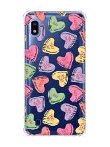 Чохол з потовщеними кутами на Samsung Galaxy A10 (2019)/A105 :: Сердечка з текстом (принт 333)