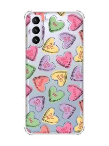 Чохол з потовщеними кутами на Samsung Galaxy S21 (G991) :: Сердечка з текстом (принт 333)