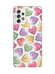 Прозорий чохол на Samsung Galaxy A72/A725 :: Сердечка з текстом (принт 333)