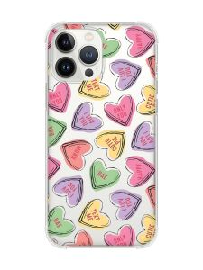 Чохол із потовщеними кутами на iPhone 14 Pro Max :: Сердечка з текстом (принт 333)