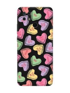 Матовий чорний чохол на Xiaomi Redmi 10C :: Сердечка з текстом (принт 333)