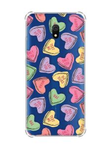 Чохол з потовщеними кутами на Xiaomi Redmi 8A :: Сердечка з текстом (принт 333)
