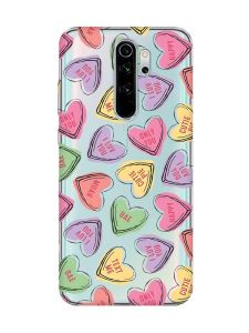 Прозорий чохол на Xiaomi Redmi Note 8 Pro :: Сердечка з текстом (принт 333)