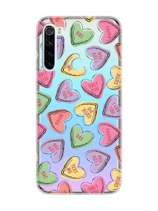 Прозорий чохол на Xiaomi Redmi Note 8  :: Сердечка з текстом (принт 333)