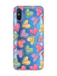 Прозорий чохол на Xiaomi Redmi 9A  :: Сердечка з текстом (принт 333)