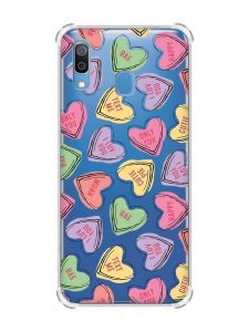 Чохол з потовщеними кутами на Samsung Galaxy A30 (2019) / A20 (2019) :: Сердечка з текстом (принт 333)