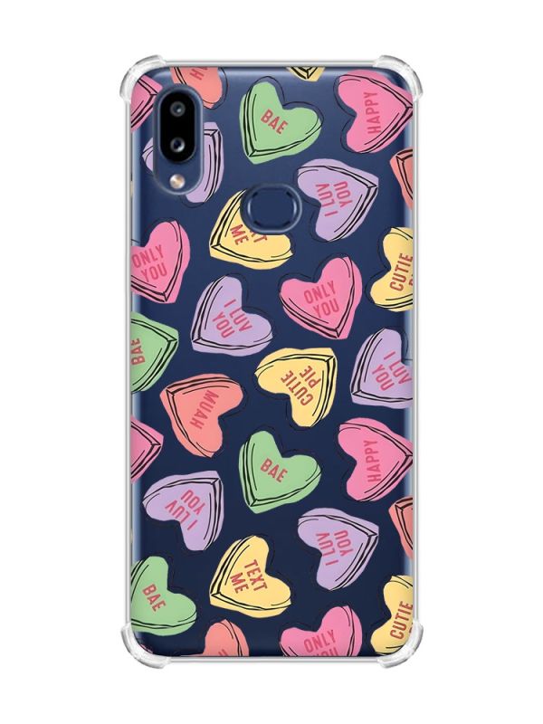 Чохол з потовщеними кутами на Samsung Galaxy A10s (A107) :: Сердечка з текстом (принт 333)