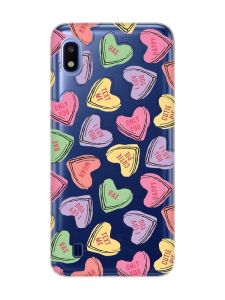 Прозорий чохол на Samsung Galaxy A10 (2019) A105 :: Сердечка з текстом (принт 333)