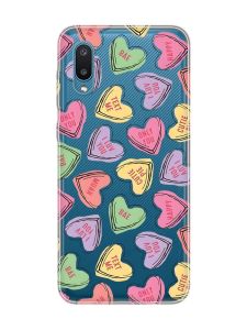Прозорий чохол на Samsung Galaxy A02/A022 (2021) :: Сердечка з текстом (принт 333)