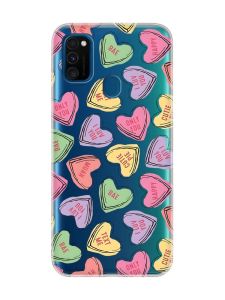 Прозорий чохол на Samsung Galaxy M30s/M21 :: Сердечка з текстом (принт 333)