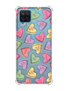 Чохол з потовщеними кутами на Samsung A12 4G :: Сердечка з текстом (принт 333)