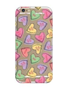 Прозорий чохол на iPhone 6/6s :: Сердечка з текстом (принт 333)