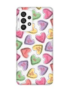 Прозорий чохол на Samsung Galaxy A53  :: Сердечка з текстом (принт 333)