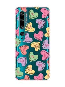 Прозорий чохол на Xiaomi Mi Note 10/Note 10 Pro :: Сердечка з текстом (принт 333)