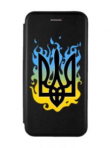 Чохол-книжка з малюнком для Samsung Galaxy A14 5G Чорний :: Тризуб Полум'я (принт 257)