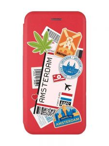 Чохол-книжка з малюнком для Samsung Galaxy A14 5G Червоний :: Подорожі. Амстердам (принт 327)