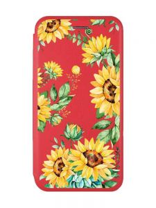 Чохол-книжка з малюнком для Samsung Galaxy A14 5G Червоний :: Соняхи (принт 288)