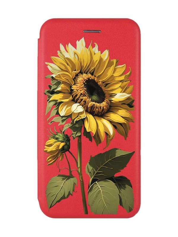 Чохол-книжка з малюнком для Samsung Galaxy A14 5G Червоний :: Соняшник (принт 274)