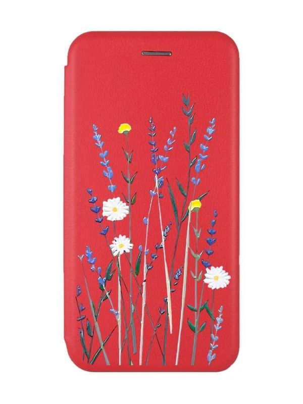 Чохол-книжка з малюнком для Samsung Galaxy A14 5G Червоний :: Польові квіти (принт 270)