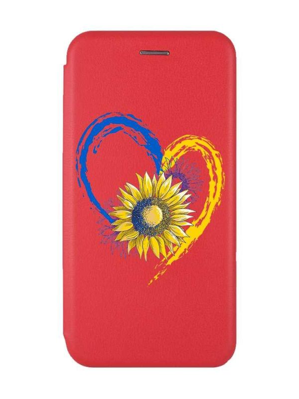 Чохол-книжка з малюнком для Samsung Galaxy A14 5G Червоний :: Серце з соняхом. Україна (принт 260)