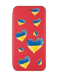 Чохол-книжка з малюнком для Samsung Galaxy A14 5G Червоний :: Сердечка. Україна (принт 258)