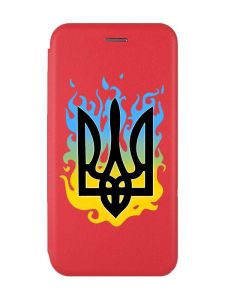 Чохол-книжка з малюнком для Samsung Galaxy A14 5G Червоний :: Тризуб Полум'я (принт 257)