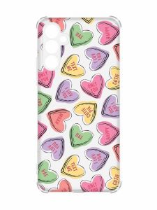 Чохол з потовщеними кутами на Samsung Galaxy A34 5G :: Сердечка з текстом (принт 333)