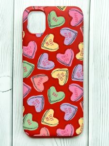 Матовий червоний чохол на Samsung Galaxy A04E/A042 :: Сердечка з текстом (принт 333)