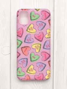 Матовий рожевий чохол на Samsung Galaxy A04E/A042 :: Сердечка з текстом (принт 333)