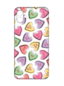 Прозорий чохол на Samsung Galaxy A04e/A042 :: Сердечка з текстом (принт 333)