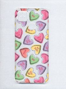 Чохол з потовщеними кутами на Xiaomi Redmi 9C/10A :: Сердечка з текстом (принт 333)