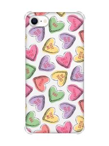 Чохол з потовщеними кутами на iPhone 7/ 7s/ 8/ 8s :: Сердечка з текстом (принт 333)