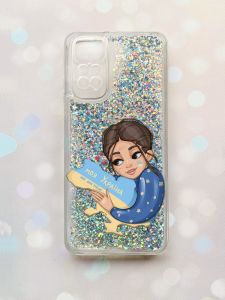 Чохол з плаваючими блискітками на Xiaomi Redmi Note 11 Срібний :: Моя Україна (принт 2)