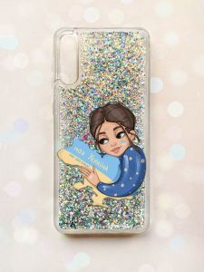 Чохол з плаваючими блискітками на Samsung Galaxy A50 (2019) A505F Срібний :: Моя Україна (принт 2)