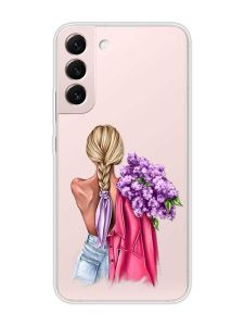 Прозорий чохол на Samsung Galaxy S22 :: Дівчина з бузком (принт 7)