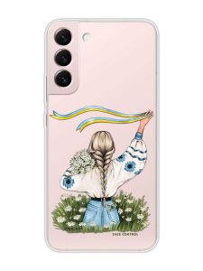 Прозорий чохол на Samsung Galaxy S22 :: Дівчина зі стрічкою (принт 17)