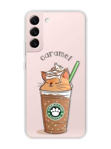 Прозорий чохол на Samsung Galaxy S22 :: Капучіно котик (принт 97)