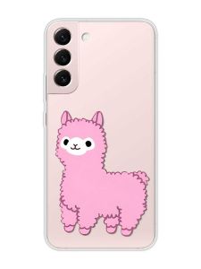 Прозорий чохол на Samsung Galaxy S22 :: Лама рожева (принт 100)